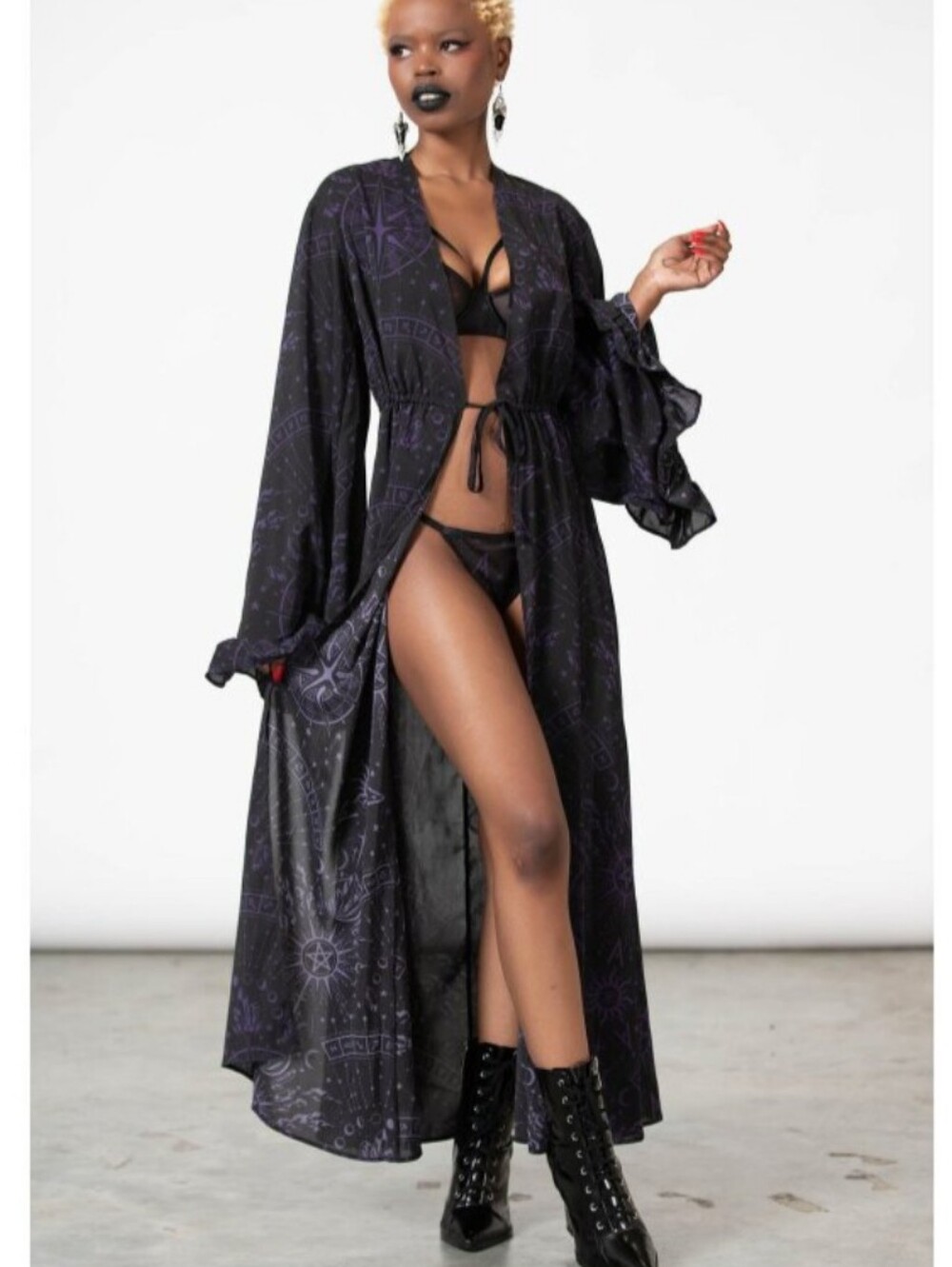 KILLSTAR Corela Black and Purple Horoscope Witch Goth Whimsigoth Duster Cardigan